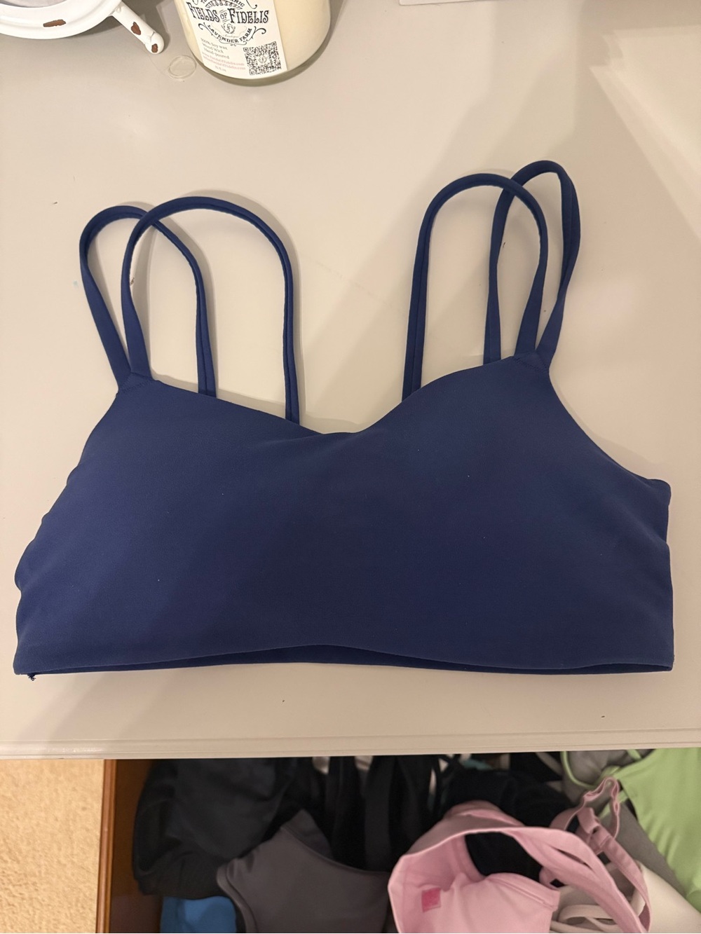 Nike Double-Strap Bralette in Navy Blue